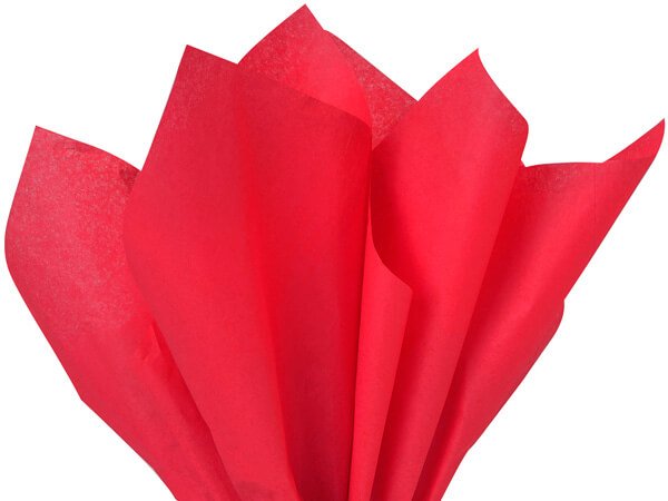 Бумага тишью красная, 560х660 мм, 10 листов